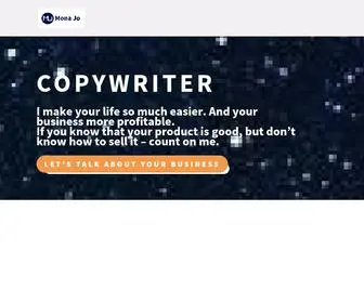 Mona-JO.com(I say what your customers what to hear. Copywriting services) Screenshot