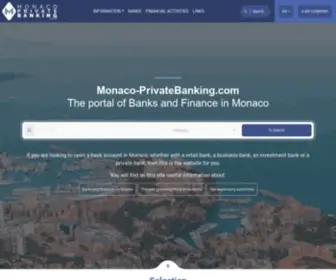Monaco-Privatebanking.com(Le portail des Banques et de la Finance à Monaco) Screenshot