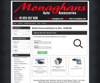 Monaghans.com(Mobile Phone Handsfree Car Kits) Screenshot