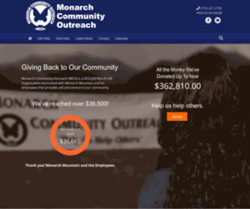 Monarchcommunityoutreach.com(Serving our community through charitable contributions) Screenshot