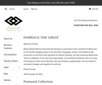 Monarchfashionco.com(Create an Ecommerce Website and Sell Online) Screenshot