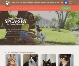 Monctonspca.ca(Greater Moncton SPCA) Screenshot