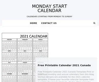 Mondaystartcalendar.com(Monday Start Calendar) Screenshot