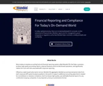 Mondialsoftware.com(Global Financial Reporting and Compliance Solutions) Screenshot