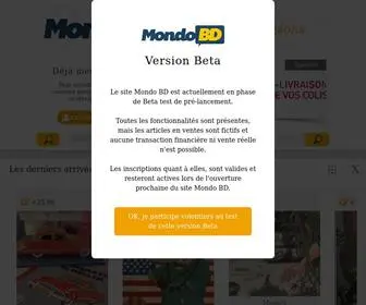 Mondobd.com(Le site de référence de vente aux enchères et de vente en direct pour les passionnés et les professionnels du monde de la Bande Dessinée) Screenshot