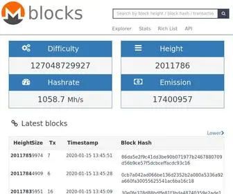 Moneroblocks.info(Monero blockchain explorer) Screenshot