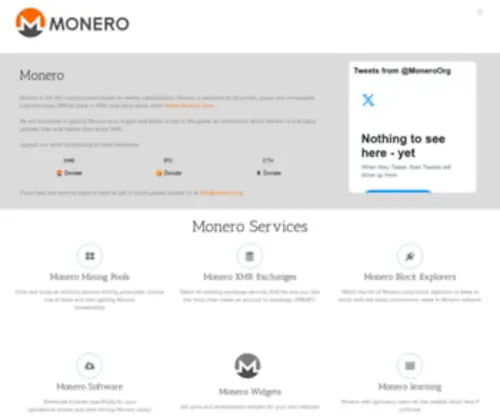 Monero.org(A website about Monero (XMR)) Screenshot