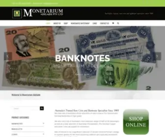 Monetariumadelaide.com.au(Australia's trusted rare coin and banknote specialist since 1985) Screenshot