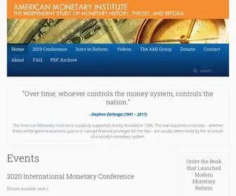 Monetary.org(The American Monetary Institute) Screenshot