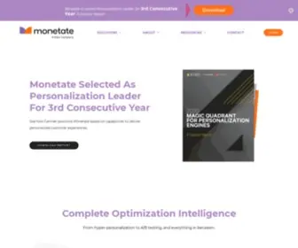 Monetate.com(Customer Experience Optimization & Personalization Platform) Screenshot