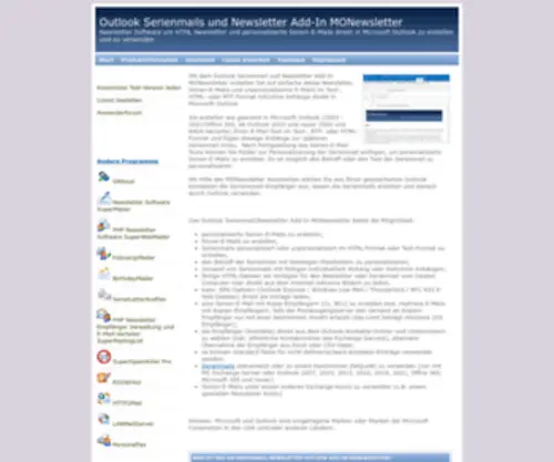 Monewsletter.de(Serienmails erstellen und versenden) Screenshot