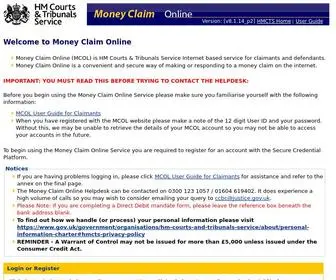 Moneyclaim.gov.uk(Money Claim Online) Screenshot