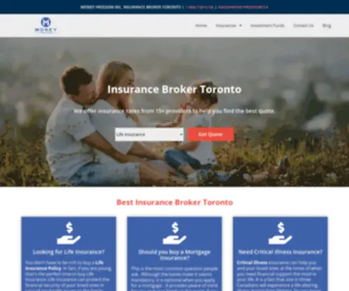 Moneyfreedom.ca(Get Free Life Insurance Quote in Toronto) Screenshot