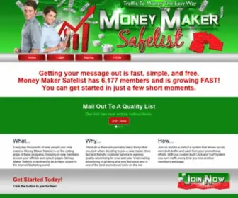 Moneymakersafelist.com(Money Maker Safelist) Screenshot