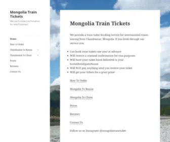 Mongoliatraintickets.com(We Can Provide Confirmation for Visa Purposes) Screenshot