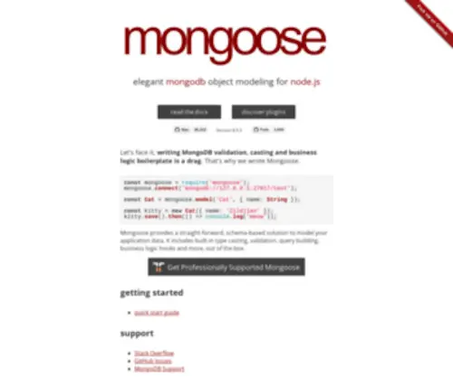 Mongoosejs.com(Mongoose ODM v8.0.4) Screenshot