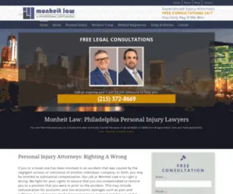 Monheit.com(Philadelphia Personal Injury Lawyers) Screenshot