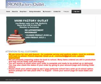 Monioutlet.com(MONI Factory Outlet) Screenshot