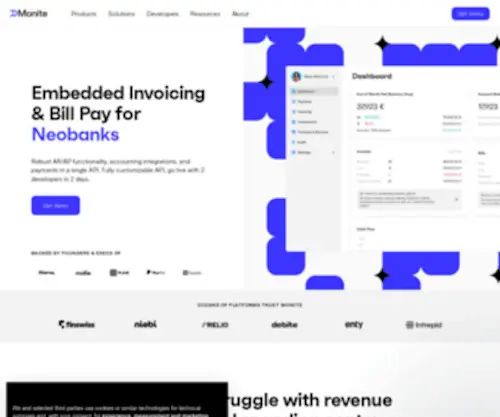 Monite.com(Add invoicing & payables automation to your product) Screenshot