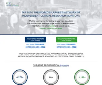 Monitorforhire.com(Clinical research monitors) Screenshot