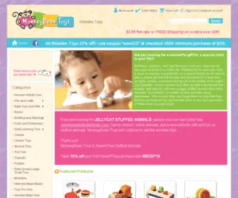 Monkeybeantoys.com(Stuffed Animals and Wooden Toys at MonkeyBean Toys) Screenshot