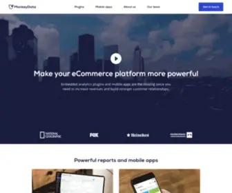 Monkeydata.com(Embedded Plugins and Mobile Apps for Ecommerce) Screenshot