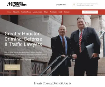 Monkslaw.com(Criminal Defense Lawyer Houston) Screenshot