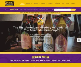 Monksmeadery.com(Mead from Georgia's First Meadery) Screenshot