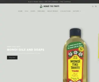 Monoi.com(Shop Monoi Oil & Soaps from the original distributor of Monoi Tiki Tahiti. Only genuine Monoi oil) Screenshot