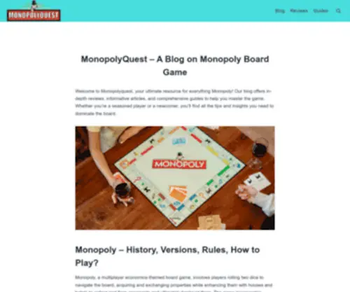 MonopolyQuest.com(History, Versions, Rules, How to Play) Screenshot