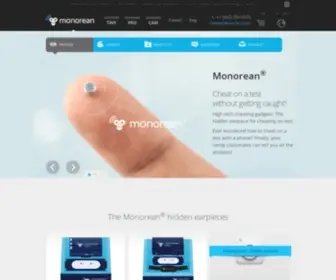 Monorean.com(Wireless hidden earpiece and camera for cheating on tests and exams) Screenshot