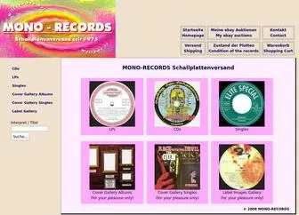 Monorecords.de(MONO-RECORDS, Aachen, Germany) Screenshot