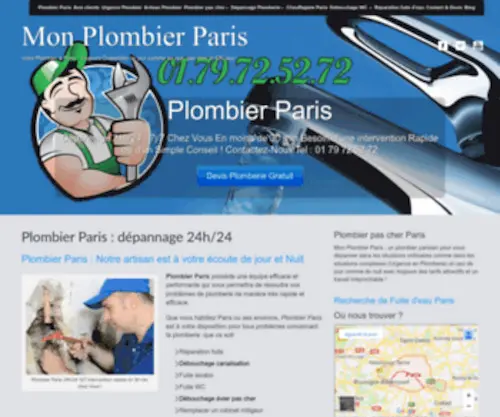 Monplombierparis.fr(Plombier Paris pas cher) Screenshot