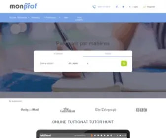 Monprof.com(The Tutor Hunt network) Screenshot