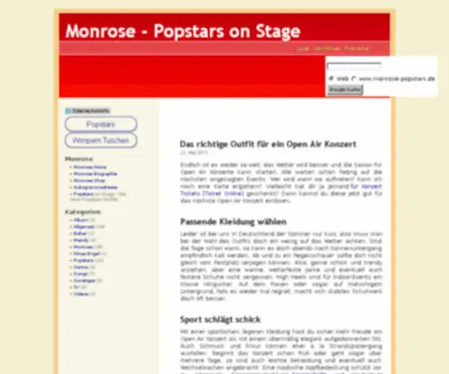 Monrose-Popstars.de(Popstars on Stage) Screenshot