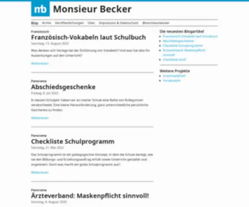 Monsieur-Becker.de(Monsieur Becker) Screenshot