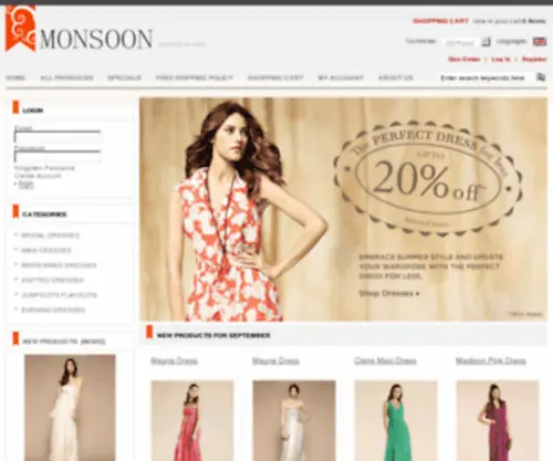 Monsoondresses.biz(Monsoon dress) Screenshot