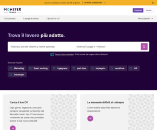 Monster.it(Il sito per trovare lavoro in Italia e nel mondo) Screenshot