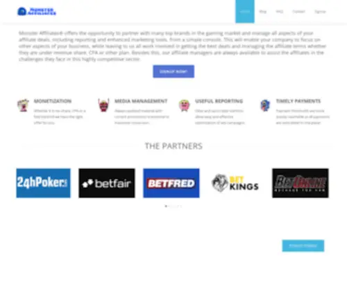 Monsteraffiliates.com(Top Gaming Affiliate Marketing Network) Screenshot
