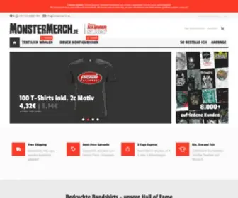 Monstermerch.de(Band Merchandise und Band T) Screenshot