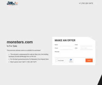 Monsters.com(Domain name is for sale) Screenshot