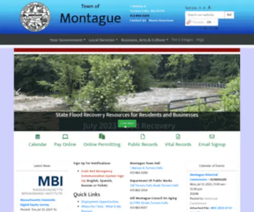 Montague.net(The Official Site of Town of Montague) Screenshot