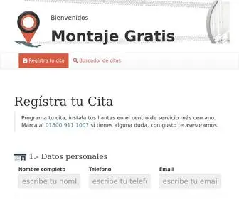 Montajegratis.com(Registro de citas para montaje de llantas) Screenshot