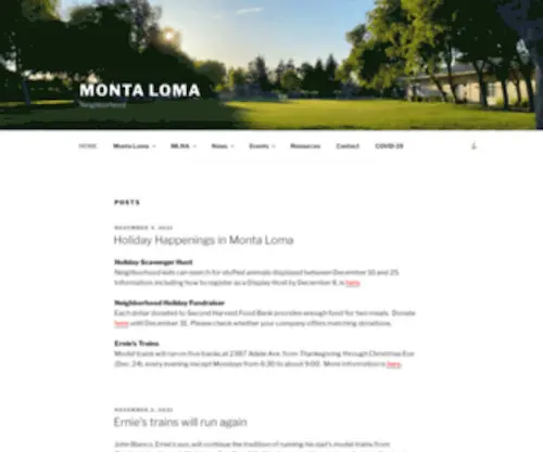 Montaloma.org(Monta Loma Neighborhood Association) Screenshot