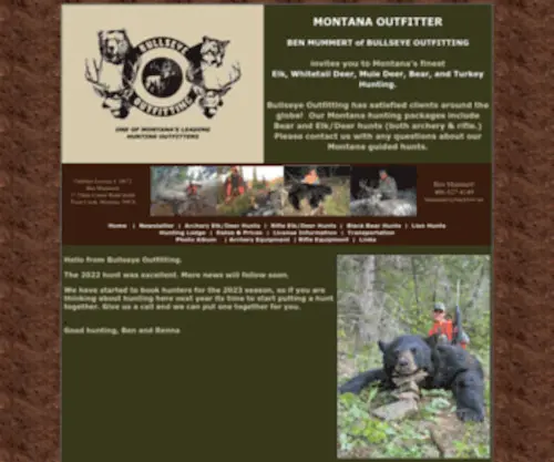 Montana-Outfitters.net(Bullseye Outfitters in Trout Creek) Screenshot