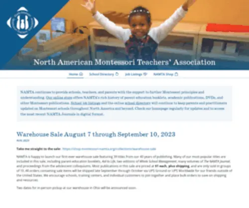 Montessori-Namta.org(Support to further Montessori principles and understanding for schools) Screenshot