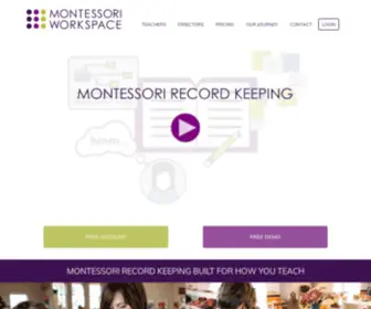 Montessoriworkspace.com(Transform the way you teach with online Montessori record keeping. Montessori Workspace) Screenshot