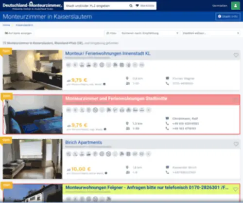 Monteurzimmer-Kaiserslautern.de(Ab 5) Screenshot