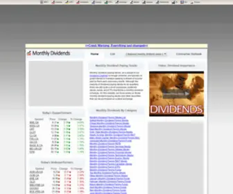 Monthlydividendpayingstocks.com(Monthly Dividend Paying Stocks) Screenshot