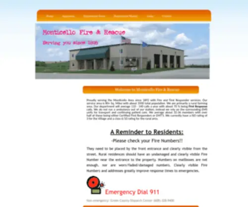 Monticello-Fire.org(Monticello Fire and Rescue) Screenshot